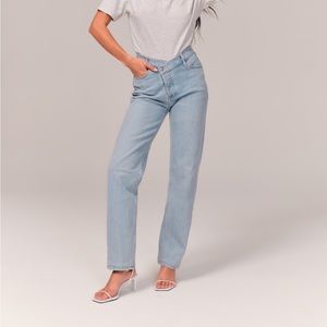 Abercrombie high rise dad jeans crossover waist